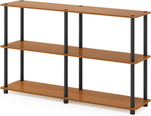 Miniatura 6 de Furinno TURN-N-TUBE Estantes de almacenamiento, estante de libros de 3 niveles de 47.4 pulgadas de ancho, estante esquinero, estantes abiertos sin