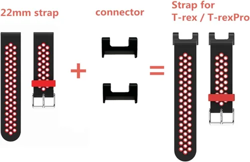 Miniatura 4 de Bangyee Ajuste para orejetas/conectores/cierres Amazfit T-Rex Pro, 2 adaptadores de conexión de acero inoxidable Connect T-Rex Pro Watch Band, Negro