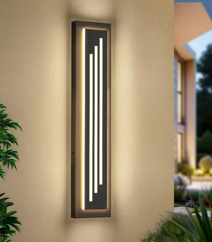 Miniatura 26 de tewei Aplique de Pared LED para Exteriores de Anochecer a Amanecer Iluminación Exterior, Accesorios de Iluminación Exterior Moderna Negro Mate Luces