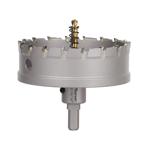 Miniatura 46 de Sierra perforadora de carburo de 1-1/2 pulgadas (1.496 in) para metal duro, cortador de agujeros con punta de carburo de tungsteno con broca piloto