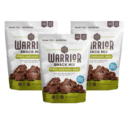BeeFree Warrior Mix Granola sin gluten – Bocaditos de granola gruesos | Granola paleo, baja en carbohidratos, sin granos, sin conservantes, sin