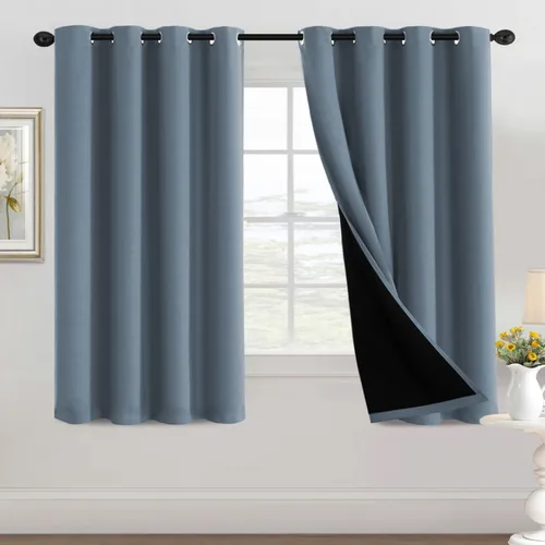 Miniatura 29 de H.VERSAILTEX Cortinas 100% de opacidad para dormitorio, con aislamiento térmico, cortinas opacas completas para sala de estar, cortinas de ventana