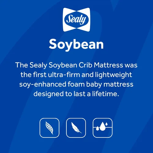 Miniatura 12 de Soja Sealy de espuma para el niño / pequeño colchón de cuna, espuma hipoalergénica de soja, firma adicional, cubierta impermeable durable, ligera
