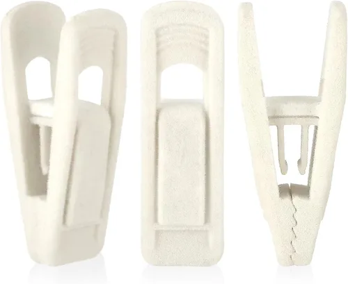Miniatura 13 de Tinfol Clips de terciopelo para colgar, paquete de 50 clips de terciopelo para pantalones grises, clip para colgar ropa, alfiler de ropa de apertura