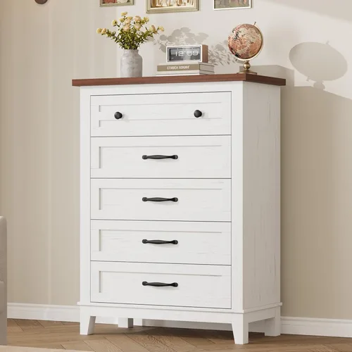 Miniatura 15 de GarveeHome Cómoda de 6 cajones para dormitorio, cómoda de 47 pulgadas de ancho con almacenamiento independiente, baúl de almacenamiento de madera
