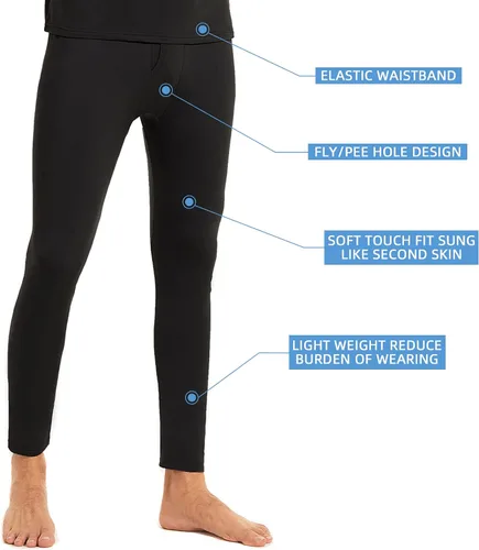 Miniatura 4 de Ropa interior térmica para hombre ultra suave largo con capa base con forro polar