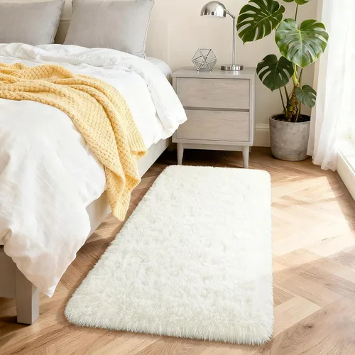 Miniatura 160 de Merelax Alfombra Moderna Suave y Esponjosa Shaggy para Dormitorio Sala de Estar Decoración de Sillas Pequeñas Alfombras Tapetes para Pies Piso, Verde