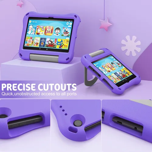 Miniatura 2 de Auorld - Funda ligera a prueba de golpes con asa para tableta 8 para niños (12ª generación, versión 2022/10ª generación, versión 2020), color morado