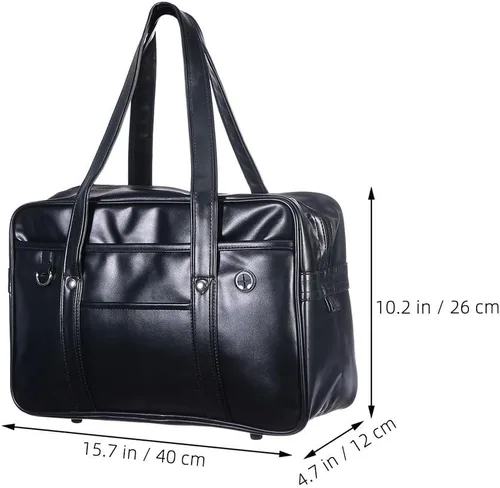 Miniatura 3 de jojofuny Bolso de hombro japonés para la escuela, bolso de cuero sintético para mujeres y hombres, bolsa de uniforme JK de gran capacidad, bolsa