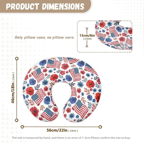 Miniatura 6 de American Flag Floral Nursing Pillow for Breastfeeding, Soft and Supportive Breastfeeding Pillow for Mom and Baby, Feeding Pillow with Removable