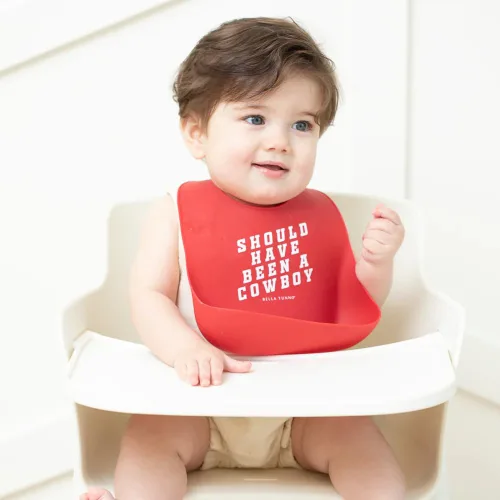 Miniatura 2 de Babero para comer de Bella Tunno, babero impermeable de silicona con gran atrapaalimentos, ajuste ajustable para bebés de 4-12 meses y niños
