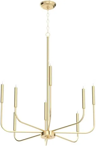 Miniatura 4 de LALUZ Lámpara moderna de araña dorada, 8 luces para comedor, dormitorio, sala de estar, cocina, vestíbulo, entrada