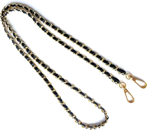 Miniatura 2 de Correa de cadena de cuero Caviar para monedero, delgada y ancha, 0.315 in de largo, 48.4 pulgadas, correa de cadena cruzada de repuesto para bolso