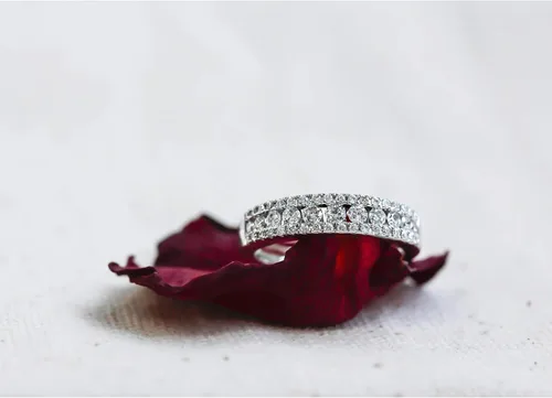 Miniatura 3 de Kobelli Alianza de boda de diamante de 12 quilates (quilates) en oro blanco de 14 quilates