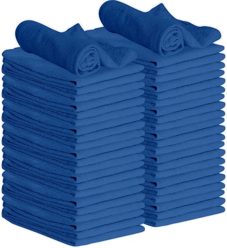Miniatura 8 de GREEN LIFESTYLE Paquete de 150 toallas azules de 12 x 14 pulgadas, 100% algodón, superabsorbentes y duraderas para el automóvil, trapos reutilizables
