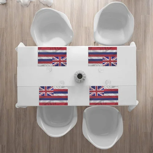 Miniatura 6 de Rectangular Placemats Set of 4, Heat Resistant Flag of Hawaii American Printed Kitchen Dining Table Mats