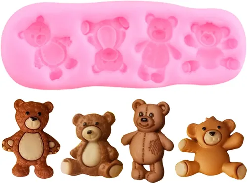 Miniatura 12 de Molde de silicona para osos de peluche, molde de fondant para decoración de tartas, decoración de cupcakes, pasta de goma de caramelo de chocolate