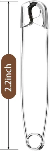 Miniatura 3 de XKDOUS Alfileres de seguridad grandes de 2.2 pulgadas, 200 piezas, alfileres plateados a granel resistentes para ropa, costura, manualidades