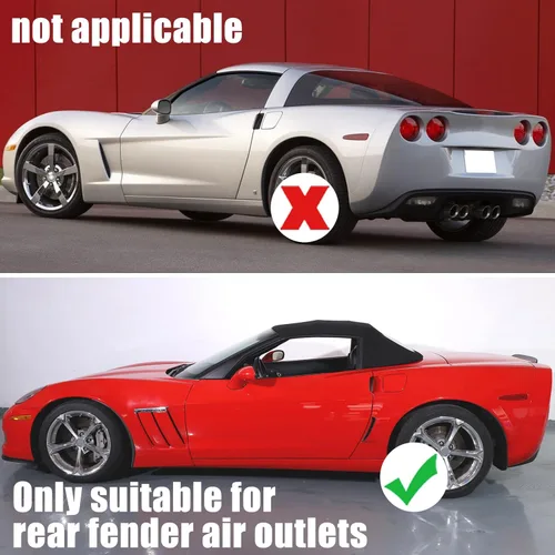 Miniatura 2 de Cubierta de ventilación lateral para guardabarros de automóvil, compatible con Chevy Corvette C6 2005-2013, orificio de entrada de flujo de aire