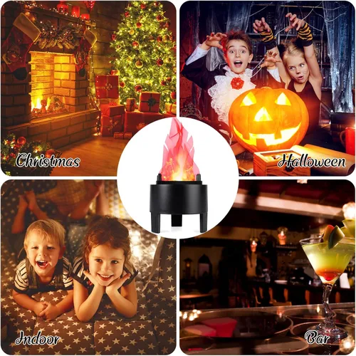 Miniatura 6 de ele ELEOPTION Luz LED electrónica de efecto simulado de llama de fuego falsa, sin calor base de soporte de llamas artificiales de Halloween, centro