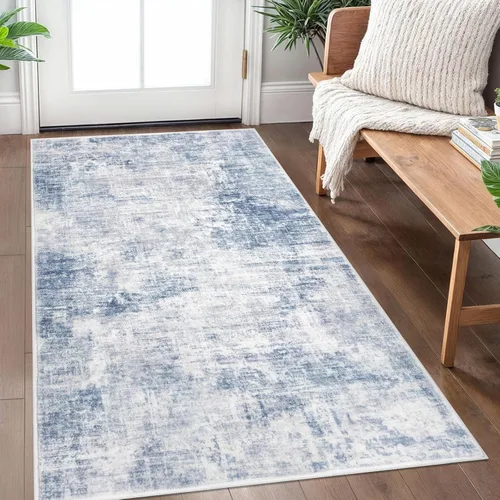 Miniatura 39 de IOHOUZE Alfombra pequeña abstracta de 2 x 3 pies, alfombra de entrada lavable para entrada interior, alfombras con respaldo de goma, alfombra gris