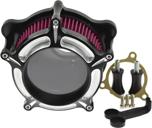 Miniatura 22 de Filtro de aire CNC para motocicleta Filtro de aire Limpiador de sistema de admisión (D-Para M8 Touring 17-23, Softail 18-24)