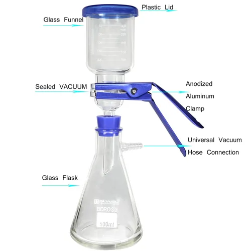 Miniatura 5 de Mecanismo de Laboratorio para Filtración al Vacío y Destilación, Kit de Filtro de Ensamblaje de Filtración al Vacío de Vidrio Borosilicato con Termo