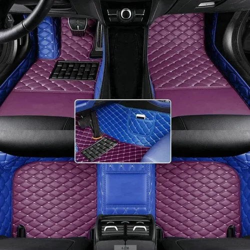 Miniatura 29 de Alfombrillas personalizadas con diamantes para el 97 % de los autos, SUV, deportivos, cobertura completa, lindos tapetes de piso de cuero