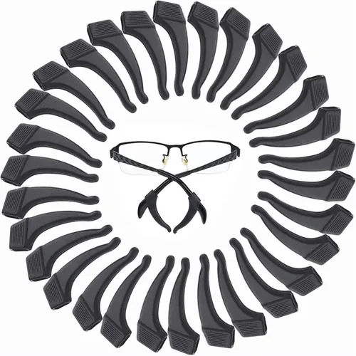 Miniatura 9 de MOLDERP Agarres para Orejas de Anteojos - 21 Pares Antideslizantes para Gafas, Cómodas Puntas de Patillas de Silicona Elástica, Retenedor de Manga