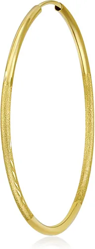 Miniatura 6 de Pendientes de aro de oro amarillo de 14 quilates de 0.059in de grosor 8 tamaños diferentes disponibles