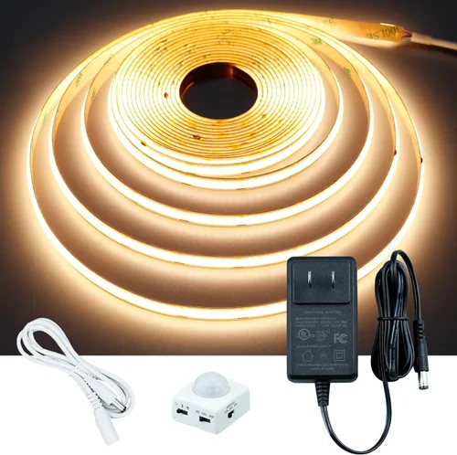 Miniatura 13 de GOMING Tira de luz LED COB con sensor de movimiento 5M (16.4 pies) Blanco frío 6000K 3 modos de iluminación 3 modos de temporización de apagado 3
