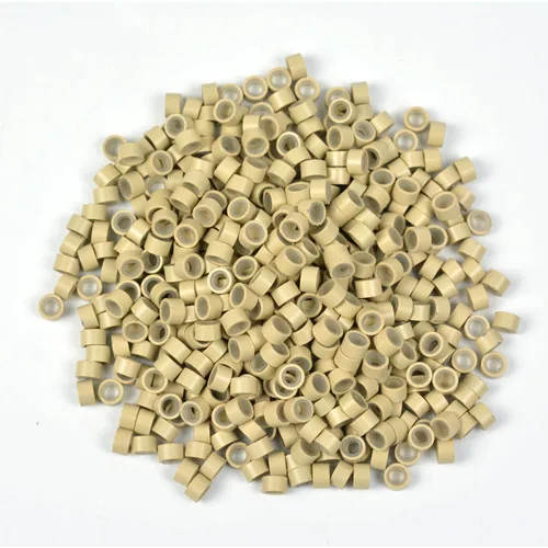 Miniatura 7 de 500 cuentas de extensiones de cabello con micro anillos forrados de silicona de 0.197 in, cuentas para extensiones de cabello con punta I