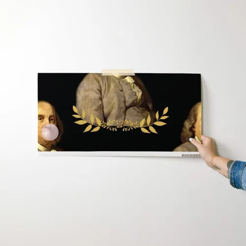 Miniatura 7 de Spoonflower Papel tapiz para despegar y pegar, papel tapiz extraíble personalizado de Benjamin Franklin Presidente Histórico Caprichoso Bubblegum