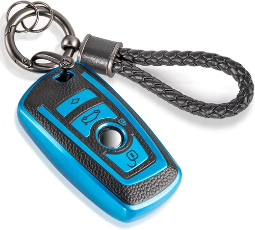 Miniatura 11 de para llavero de Cadillac con funda de TPU con superficie granulada y cuerda trenzada metálica, funda de llavero mejorada para 2020 en adelante CT4