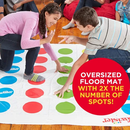 Miniatura 3 de Hasbro Gaming Twister Ultimate: Tapete más grande, más puntos de colores, juego familiar de fiesta para niños de 6+ años; compatible con Alexa