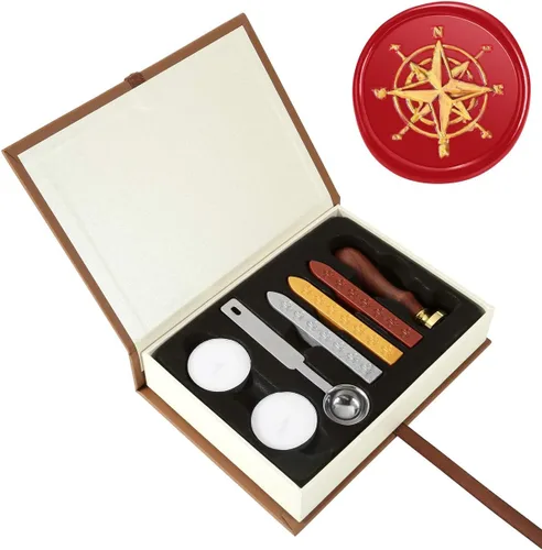 Miniatura 11 de Yoption Kit de sellos de cera, sello de corazón con varillas de cera de sellado doradas, rojas y plateadas, juego de caja de regalo