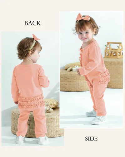 Miniatura 4 de Mikrdoo Ropa de niña recién nacida, ropa de bebé para otoño e invierno, trajes de manga larga, mameluco de 0 3 6 12 meses