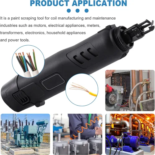 Miniatura 7 de Máquina peladora de alambre magnético inalámbrico 2000mAh 50W para alambre esmaltado 0.0118 "-0.0984", pelacables esmaltados de mano con batería