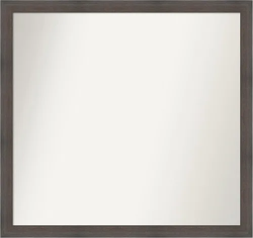 Miniatura 526 de Amanti Art Espejo de pared personalizado no biselado (24 x 27 pulgadas), marco estrecho de nogal chipre - varios tamaños personalizados - Espejo