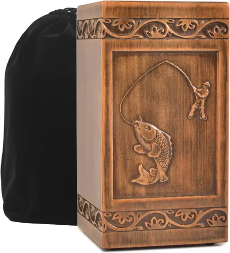 Urna grabada de madera hecha a mano para cenizas humanas, 250 libras, para adultos, macho, hembra, bolsa de satén, caja de urnas de cremación de