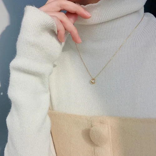 Miniatura 4 de LLWOM Collar de oro para mujer, collar de estrella de David con circonita cúbica chapada en oro de 14 quilates, collar contra el mal de ojo, collar