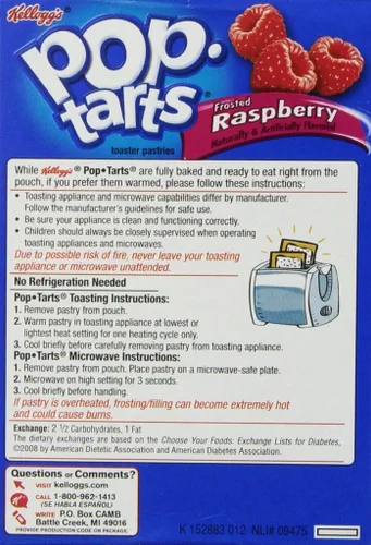 Miniatura 5 de Kellogg's Pop-Tarts - Pasteles tostadores de frambuesa esmerilados, paquete de 8 unidades, 14.7 onzas