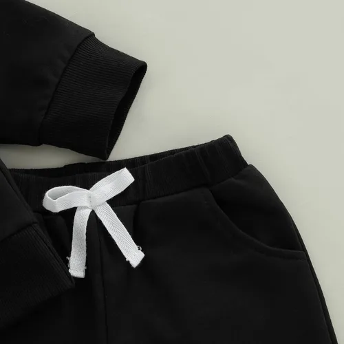 Miniatura 173 de Conjunto de ropa de otoño e invierno para bebé y niño, sudadera larga con capucha y pantalones para niños pequeños, 6, 12, 18, 24 meses, 2T