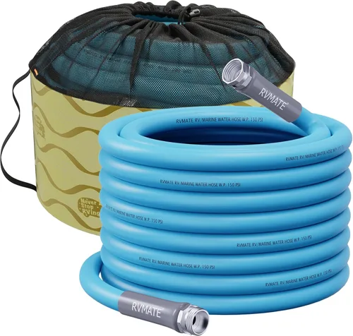 Miniatura 19 de RVMATE Manguera de agua para autocaravana de 15 pies, 5/8 pulgadas de diámetro interior, manguera de agua potable sin plomo, sin fugas, manguera