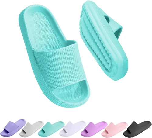 Sandalias de nube para niños, niñas, niños, pantuflas de ducha y baño, cómodas pantuflas antideslizantes de suela gruesa para verano, zapatos de