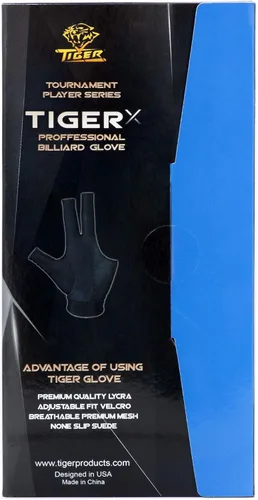 Miniatura 6 de Tiger-X Guante de billar - negro - para mano izquierda (grande)