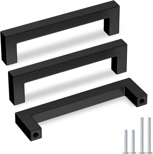 Miniatura 9 de Goldenwarm 1 paquete de tiradores de gabinete negros de 3 pulgadas, tiradores de cajón para gabinete de cocina, manijas negras para cómoda, acero
