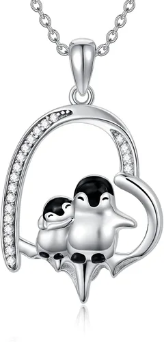 Pingüinosperezosospandasbúhospanda rojojirafagatosllamasdinosaurioosocerdo monoconejito de Pascua, regalos de pingüinos, plata de ley 925, joyería