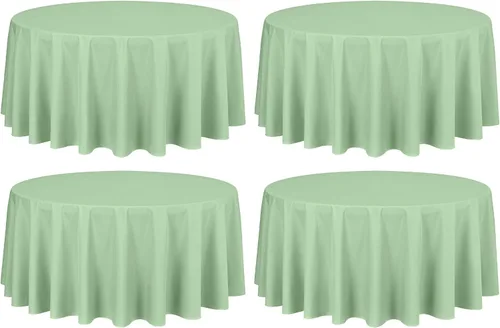 Miniatura 156 de Showgeous Paquete de 4 manteles rectangulares de poliéster de 60 x 102 pulgadas, resistentes a las arrugas, lavables, para bodas, mesas de comedor