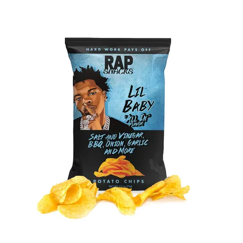 Miniatura 15 de Rap Snacks Lil Baby - Queso cheddar + papas fritas de crema agria, bolsas de 2.5 onzas, paquete de 6